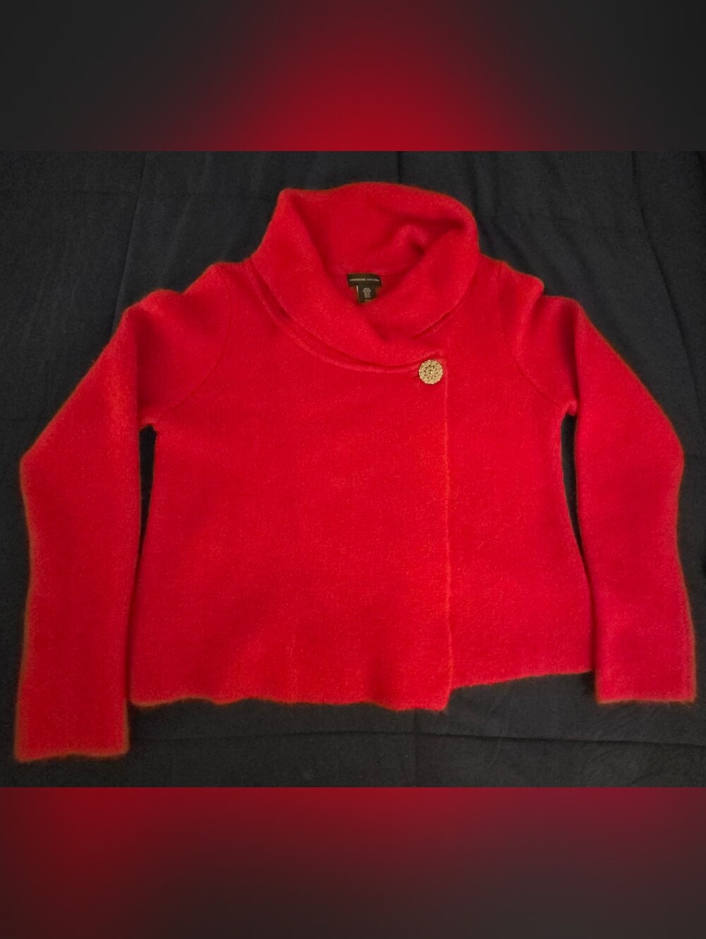 Adrienne Vittadini Red Cowl Neck Sweater, Medium
